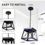 Industrial Black Chandelier Farmhouse Pendant Light Modern Hanging Ceiling Lamp for Kitchen Island Bedroom Dinning Room Living Room