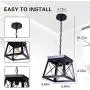 PUMING Modern Black Hanging Cage Light Fixture,Farmhouse Pendant Light for Kitchen Dining Room Bar Foyer Office