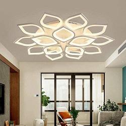 DYRABREST Modern Acrylic Ceiling Chandeliers Home LED Warm Light Flower Shape Ceiling 15 Head Dining Room Living Room Bedroom (Warm Light)