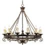 Rodeo Bronze Large Wagon Wheel Chandelier 36'' Wide Rustic Country Cottage 12-Light Fixture for Dining Room House Foyer Kitchen Island Entryway Bedroom Living Room - Franklin Iron Works