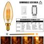 LED Light Bulbs, Emotionlite Dimmable Candelabra Bulbs, E12 Base, Amber Yellowish, Chandelier Light, Ceiling Fan Bulb, 40W Equivalent, 4W, 2200K, 300LM, UL Listed, 6 Pack