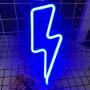 Protecu Lightning LED Neon Decorative Lights for Bedroom, Blue Neon Sign Shaped Decor Light, USB/ Battery Operated LED Neon Light Signs for Kids, Bedroom, Wedding, Birthday, Party, Christmas Decorations (Blue)