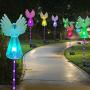 Angel Landscape Path Lights Garden Solar LED Outdoor Christmas Decor Christmas Memorial Angel Light Garden Stake Outdoor In-Ground Lights Outdoor Cemetery Grave Angels Statue Christmas Party Decor