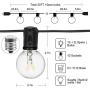 VAVOFO Outdoor String Lights with G40 Globe Bulbs, Waterproof Backyard Patio Lights, Hanging Indoor Outdoor String Lights for Bistro Deckyard Cafe Gazebo Porch Garden Party (Black, 25)