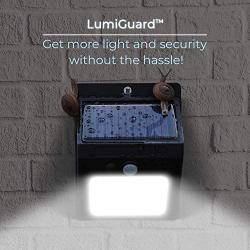 LumiGuard Solar Motion Sensor Light Outdoor - 200lm LED Wireless Waterproof Motion Sensor Light Ourdoor - Solar Lights Outdoor Motion Sensor for Yard, Pool Deck, Garden, Stairs (4 Pack)