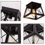 Modern Ceiling Light Black Rustic Ceiling Lighting Fixture Flush Mount with Metal Cage Shade for Hallway Bedroom Dining Room Entryway,E26