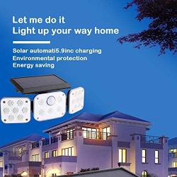 Wireless LED Solar Motion Sensor Lights Outdoor,3 Head Motion Sensor Lights,Lights Outdoor Spotlights 360°，IP65 Waterproof, Illumination for Yard Patio Garage Entryway Front Door (new-2pack)