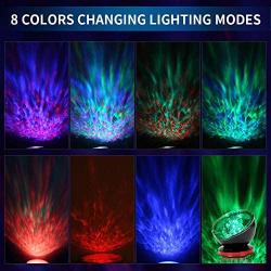 Ocean Wave Projector,12LED Night Light Lamp with Adjustable Lightness Remote Control Timer, 8 Color Changing Lighting Modes Star Projector for Baby Bedroom Decoration