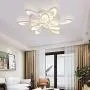 LAKIQ Multi Light Modern LED Ceiling Chandelier Windmill Shape Acrylic Semi Flush Mount Lighting Fixture Indoor Ceiling Lights for Living Room Bedroom (Warm Light, 9 Lights)