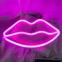 Lip Shape Neon Signs for Wall Decor,USB or Battery Decor LED Signs, LED Lights for Bedroom, Neon Lights for Bar,Christmas,Party,Baby,Kids, Girls Living Room(Pink)