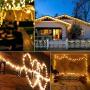 Laswumen Christmas LED String Lights, 33ft 100LED Waterproof Lights, 8 Modes Outdoor String Lights Decorations for Gardens, Party, Wedding,Yard (Warm White)
