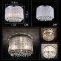 MO&OK Modern Mini Chandelier Net Yarn Drum White Crystal Ceiling Light 3 Light for Bedroom