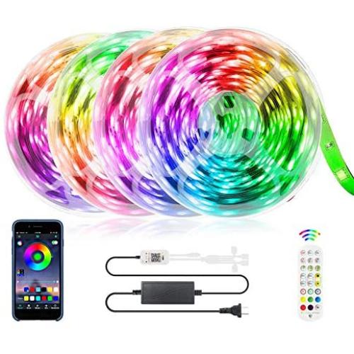 65.6FT LED Strip Lights, ZATAYE Ultra-Long Music Sync RGB Lights, 360LEDs SMD5050 App Control Dimmable Color Changing Tape Light for Bedroom, Home, TV, Party