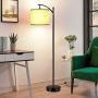 Modern Floor Lamp for Bedroom & Living Room, Tall Pole Standing Farmhouse, 63 inch Reading Corner Standing Light with Hanging Lampshade for Office, Study Room, Simple Style, E26 Standard Base - Aqua