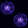 Joomer 2 Pack LED Starburst Lights, 8 Modes 120 LED Dimmable Fairy Lights, Twinkle Fireworks String Lights, Waterproof Battery Operated with Remote Control for Home, Patio, Parties, Wedding (Purple)