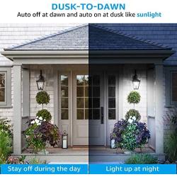 TORCHSTAR LED Dusk-to-Dawn A19 Light Bulb, Photo Sensor Outdoor Bulb, 9W (60W Eqv.), 800lm, 5000K Daylight, CRI 80+, UL & Energy Star Certified, for Porch, Front Door, 3 Years Warranty, Pack of 4