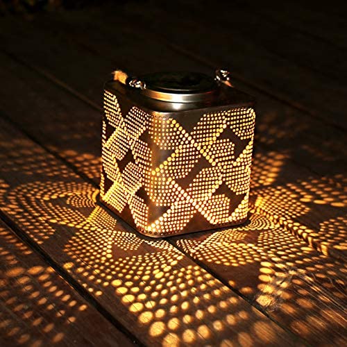 Kaixoxin Outdoor Table Light Warm White Waterproof Outdoor Lantern for Garden Patio Landscape Decoration (Square)