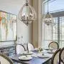 LOG BARN Wood Metal Chandelier, 5-Light Farmhouse Light Fixture for Dining Room, Orb Chandelier Rustic, 17.5” Dia