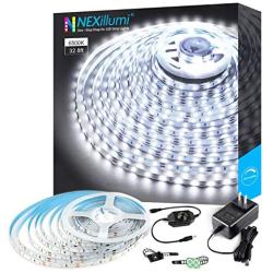 Nexillumi 32.8ft 600 LEDs Cold Daylight White LED Strip Lights