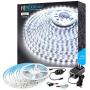 Nexillumi 32.8ft 600 LEDs Cold Daylight White LED Strip Lights