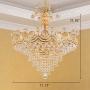 RUNNUP Glittering Crystal Cone Pendant Light European Style Chandelier in Gold Finish for Hotel Villa Restaurant Living Room Dining Room