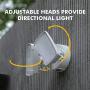 LUTEC LED 3000 Lumen 32W 5000K Integrated Dual-Head Floodlight Outdoor Dusk to Dawn Waterproof Exterior Security Wall Light for Patio Garden Yard