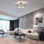 SOTTAE 12'' Luxurious Black Finished Glass Diffuser Semi Flush Mount Ceiling Light,Metal Hanging Fixture Lighting,Glass Diffuser Ceiling Lamp for Bedroom,Living Room,Kitchen, Hallway