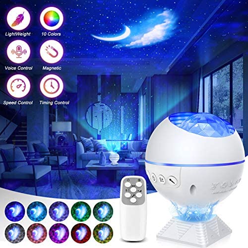 Galaxy Projector 3 in 1 Ocean Wave Projector Night Light Star Projector with Remote Control Voice Control, Nebula Cloud Mini 360 Pro Light for Bedroom Ceiling Car Kid Adult Gift with 43 Light Modes