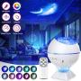Galaxy Projector 3 in 1 Ocean Wave Projector Night Light Star Projector with Remote Control Voice Control, Nebula Cloud Mini 360 Pro Light for Bedroom Ceiling Car Kid Adult Gift with 43 Light Modes