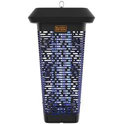 BLACK + DECKER Bug & Fly Zapper | Electric UV Insect Catcher & Killer for Flies and Gnats | Mosquito Repellent for Patio|2 Acre Outdoor Coverage for Home, Deck, Garden, Patio Commercial Strength