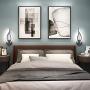 Modern Wall Sconces Set of 2, Plug in Wall Sconces 10W 5500K Cool White Acrylic Wall Sconce Lighting with 5.5FT Plug in Cord and On/Off Switch on The Cord