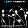 Asmader 66 ft Solar String Lights,200 LEDs Outdoor Fairy Lights Powered by Solar and Battery, 8 Modes RF Remote Waterproof Decor Lights with 3.6V/1500mA Solar Rope Lights for Patio Garden Party White