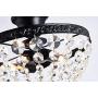 Bestier Modern French Empire Black Finish Crystal Flushmount Chandelier Lighting LED Ceiling Light Fixture Lamp for Dining Room Bathroom Bedroom Livingroom 2 E12 Bulbs Required D12 in X H9 in