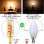 Dimmable T6 Led Bulb Genixgreen Candelabra Led 2200K Amber Glass 150lm 3W E12 T25 Eye Protection Led Filament Bulb CRI 90+ Edison Bulb Equivalent 25W Decorative Lights Bulb for Home Bedroom Pack of 6