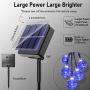 Solar Blue Lights String Waterproof - 36ft 8 Mode 60 LED Outdoor Mini Crystal Globe String Lights, Christmas Tree Decor Light String for Garden, Patio, Fence, Holiday, Party, Balcony, Xmas Decorations