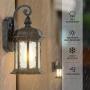 Dusk to Dawn Outdoor Wall Lighting, Outdoor Wall Lantern with Water Ripple Glass Waterproof Wall Sconce for Porch, Front Door, Patio or Garage