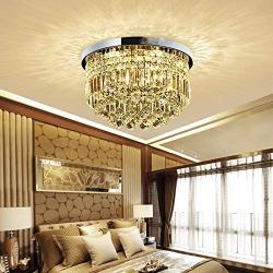 Modern K9 Crystal Raindrop Chandelier Lighting Flush Mount LED Ceiling Light Fixture Pendant Lamp for Dining Room Bathroom Bedroom Living Room (Crystal Ceiling light1)