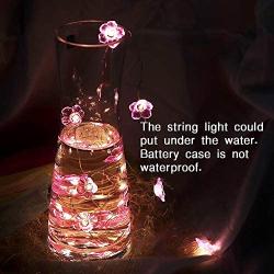 Flower String Lights for Girls Kids Bedroom Decorations - Pink Cherry Blossom 30 LED Decorative Fairy Night Light - Waterproof Indoor Outdoor Wedding Birthday Party Wall Decor Battery Operated 10FT