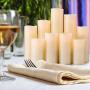 RY King Battery Operated Flameless Candles 4'' 5'' 6'' 7'' 8'' 9'' Set of 9 Real Wax Pillar LED Flickering Candles with Remote Control and Timer