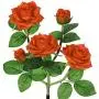 New Material Outdoor Realistic Solar Powered Rose Lights Flower Stake, for Garden Patio Yard Pathway Decoration, Orange