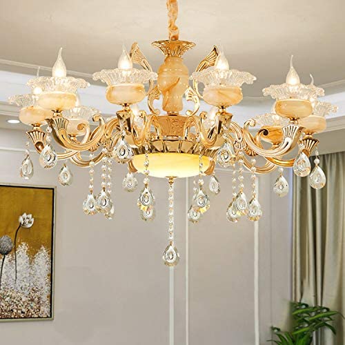 Panghuhu88 Crystal Classic Chandelier Modern Contemporary Chandelier European Ceiling Pendant Lights for Dining Room Living Room Hotel, E12 Bulbs Required (10 Bulb)