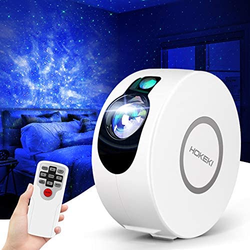 Star Projector, Galaxy Projector with LED Nebula Cloud,Star Light Projector with Remote Control for Kids Adults Bedroom, HOKEKI Night Light, SuitableFor Bedroom and Party Decoration (White)