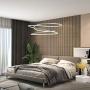 MADEM Modern LED Pendant Light Dimmable Contemporary Chandelier Creative Foyer Hanging Lighting Fixture for Living Dining Room Bedroom Kitchen Island,6000K Cool White, Silver