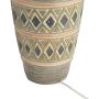 Desert Mesa Rustic Table Lamp Southwest Style Pattern Oatmeal Fabric Drum Shade for Living Room Bedroom Bedside Nightstand Office Family - John Timberland