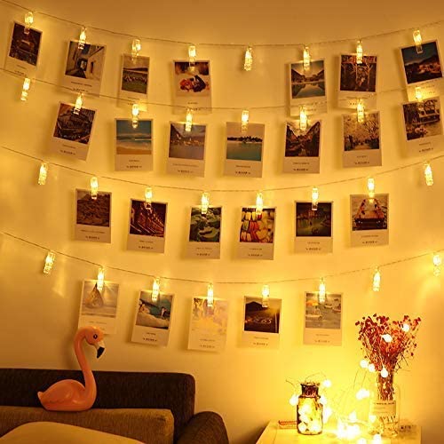 LED Photo String Lights-Magnoloran 20 Photo Clips Battery Powered Fairy Twinkle Lights, Wedding Party Christmas Home Decor Lights for Hanging Photos, Cards and Artwork, Warm White LED Photo String Lights-Magnoloran 20 Photo Clips Battery Powered Fairy Twinkle Lights, Wedding Party Christmas Home Decor Lights for Hanging Photos, Cards and Artwork, Warm White