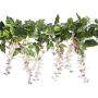 Flower String Lights Solar Powered, 33.6FT Patio String Lights with 60 Warm White LED, 6 Clusters Wisteria Floral and 6 Grapevines Outdoor Lights Perfect for Home Garden Wedding Party Umbrella Décor