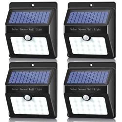 Solar Lights Outdoor, Sunix Motion Sensor Outdoor Light 22 LED Wireless Waterproof Security Light Wall Mounted for Patio, Deck, Yard, Garden, 4 Pack