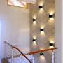Wall Lights Living Room Led , Modern Aluminum Wall Lamp Square Cube Indoor Outdoor Waterproof Wall Light for Entrance Bar Bedroom Beside , Type of Bulbs : LED , 6W , 85-265V (Black, Warm White)