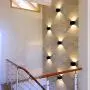 Wall Lights Living Room Led , Modern Aluminum Wall Lamp Square Cube Indoor Outdoor Waterproof Wall Light for Entrance Bar Bedroom Beside , Type of Bulbs : LED , 6W , 85-265V (Black, Warm White)