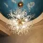 Chandelier Fireworks Pendant Lighting Modern LED Stainless Steel Crystal Ceiling Light Fixtures for Dining Room Bathroom Bedroom Livingroom, Dia 19.7 inch, 9-Light